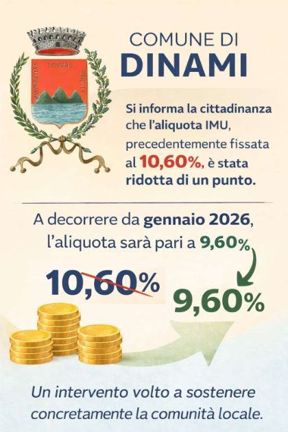 RIDUZIONE ALIQUOTA IMU 2026